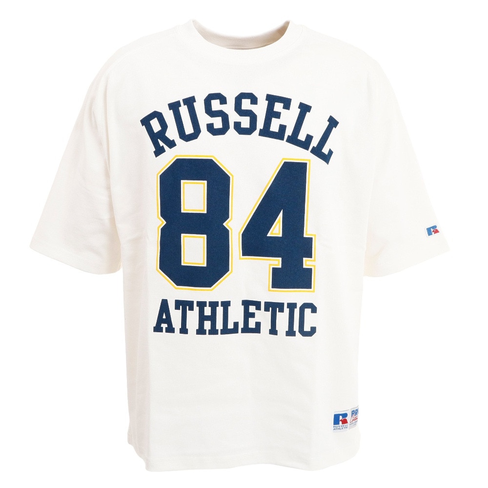 ラッセル（RUSSELL）（メンズ）Tシャツ 半袖 ヘビーウェイト PRO USA ラグランTシャツ ロゴ オーバーサイズ 綿100% RBM22S0002 WHT