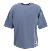 ラッセル（RUSSELL）（メンズ）Tシャツ 半袖 ヘビーウェイト PRO USA ポケットTシャツ シンプル オーバーサイズ 綿100% RBM22S0003 BLU