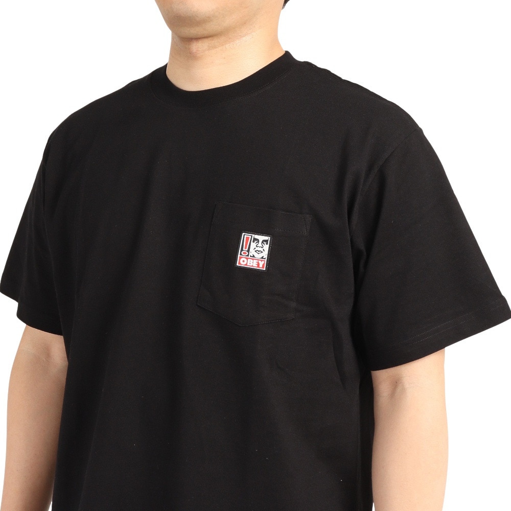 オベイ（OBEY）（メンズ）ポイントポケット半袖Tシャツ 131080287BLK22U