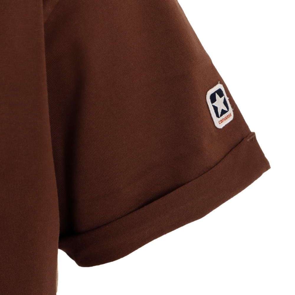 コンバース（CONVERSE）（メンズ、レディース）ロゴ刺繍胸ポケット クルーネックTシャツ CA221381-3700