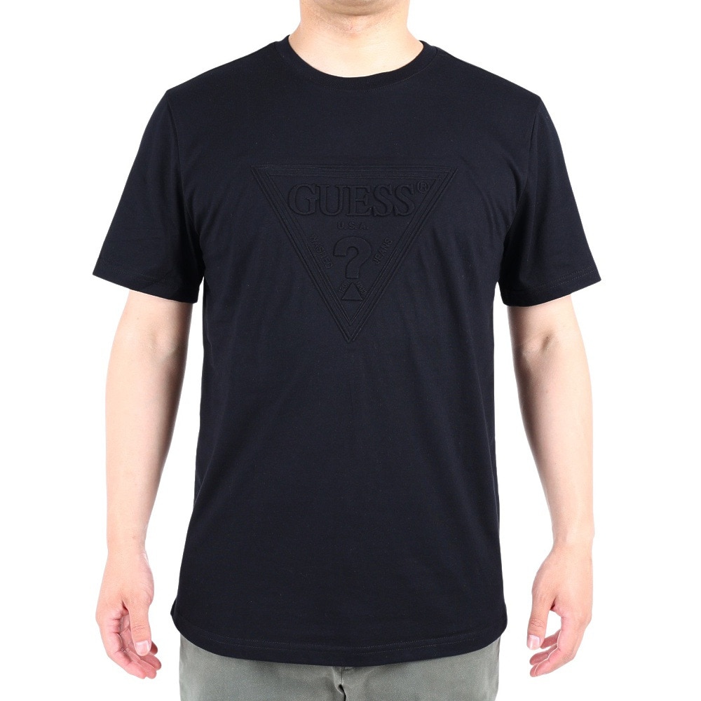 GUESS（メンズ）エンボスロゴ Tシャツ MM2K8406KBLK