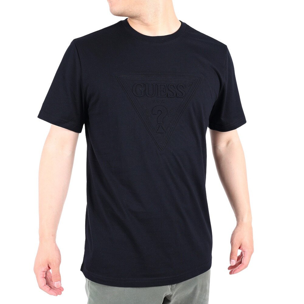 GUESS（メンズ）エンボスロゴ Tシャツ MM2K8406KBLK