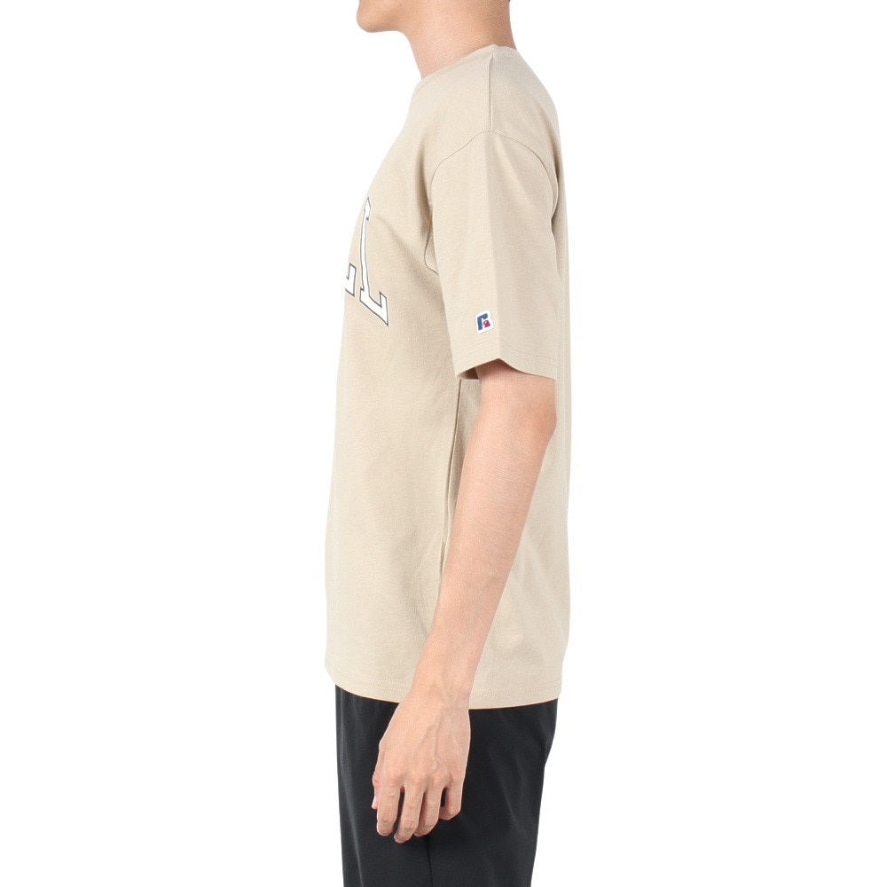 ラッセル（RUSSELL）（メンズ）PRINT COLLEGE 半袖Tシャツ RBM22S0013 BEG