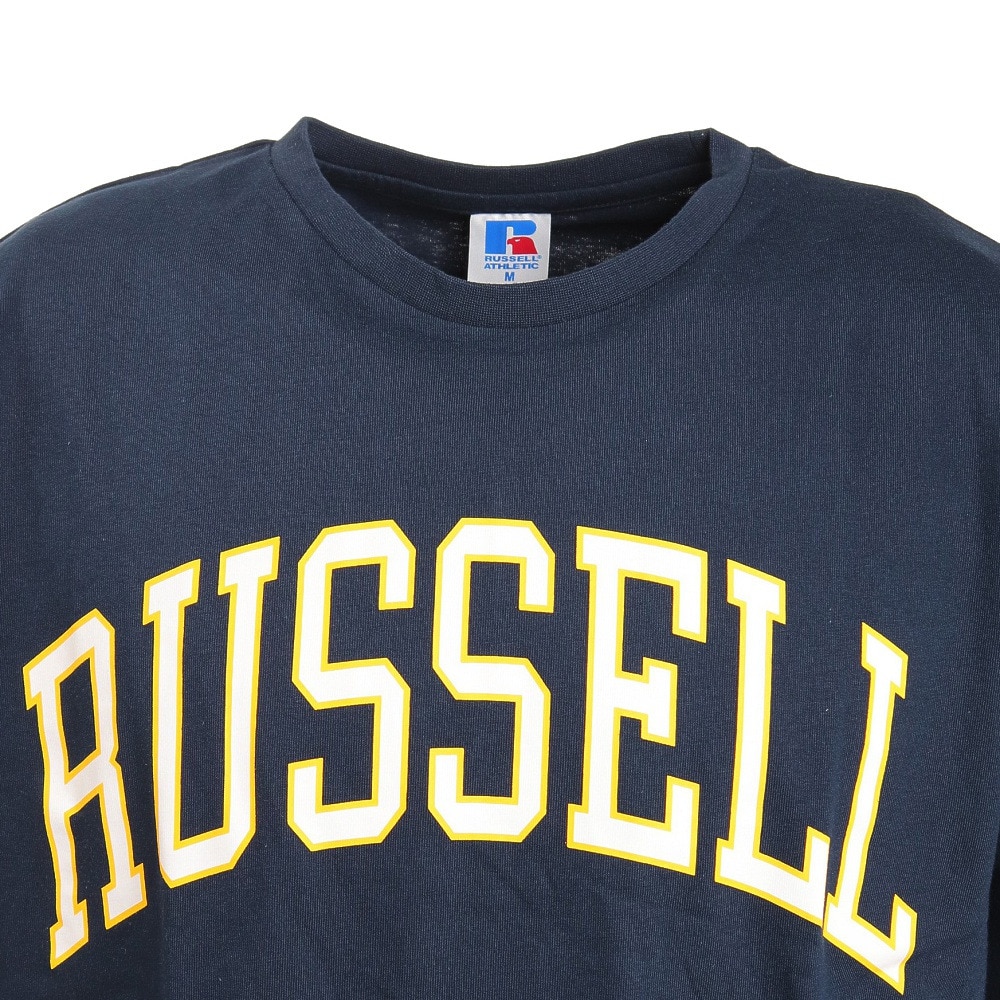 ラッセル（RUSSELL）（メンズ）PRINT COLLEGE 半袖Tシャツ RBM22S0013 NVY