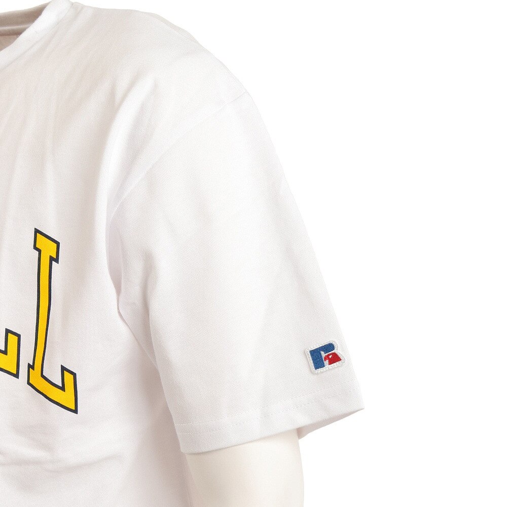 ラッセル（RUSSELL）（メンズ）PRINT COLLEGE 半袖Tシャツ RBM22S0013 WHT