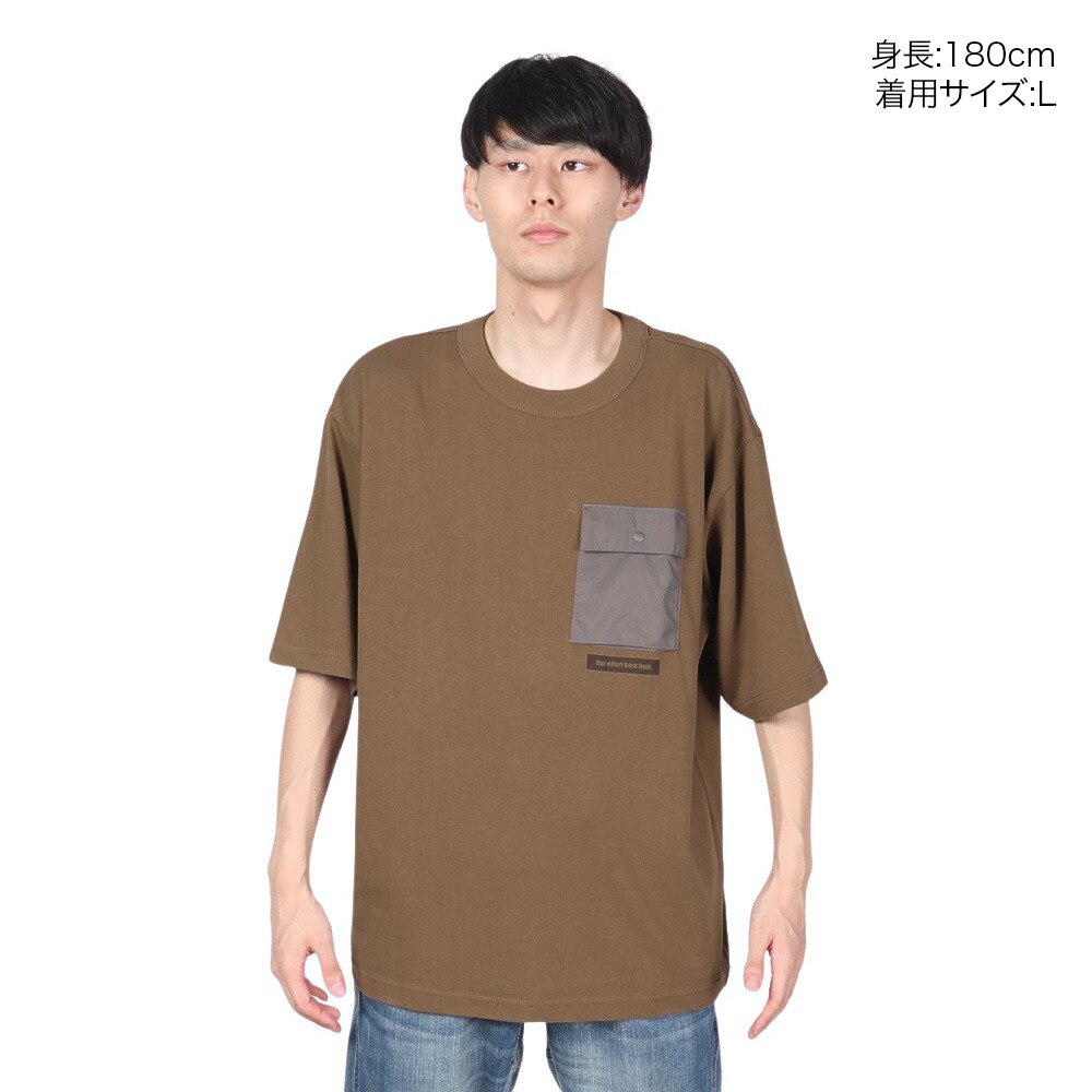 エルケクス（ELKEX）（メンズ）ORGANIC POCKET 半袖Tシャツ EKM2S14139 BRN