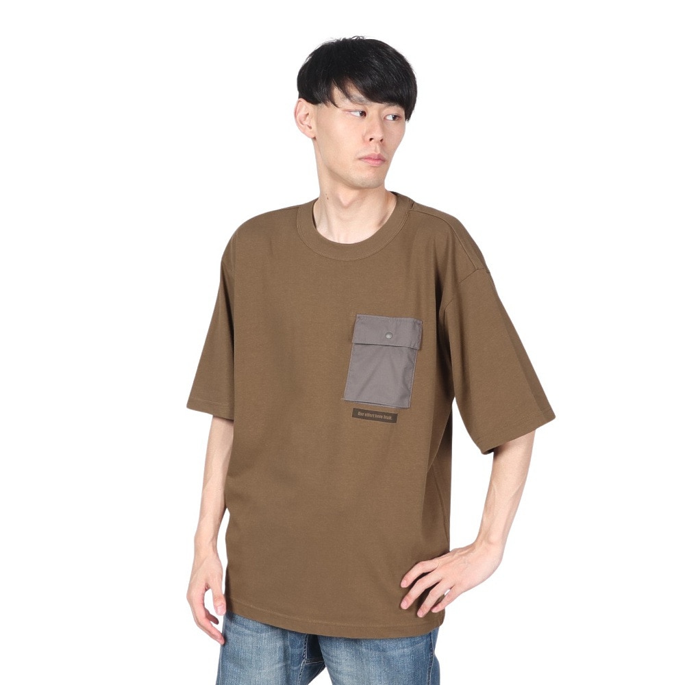 エルケクス（ELKEX）（メンズ）ORGANIC POCKET 半袖Tシャツ EKM2S14139 BRN