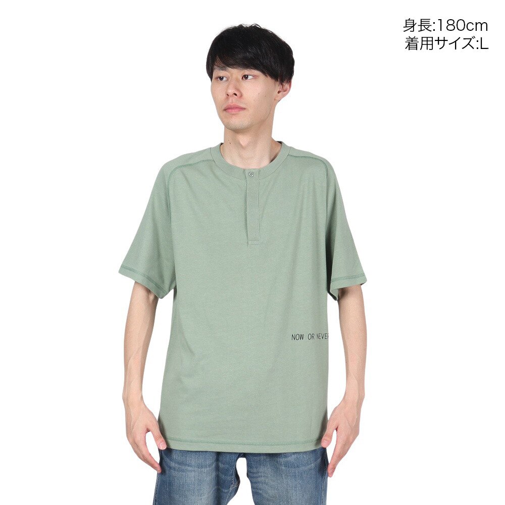 エルケクス（ELKEX）（メンズ）ORGANIC HENLY 半袖Tシャツ EKM2S14140 GRN