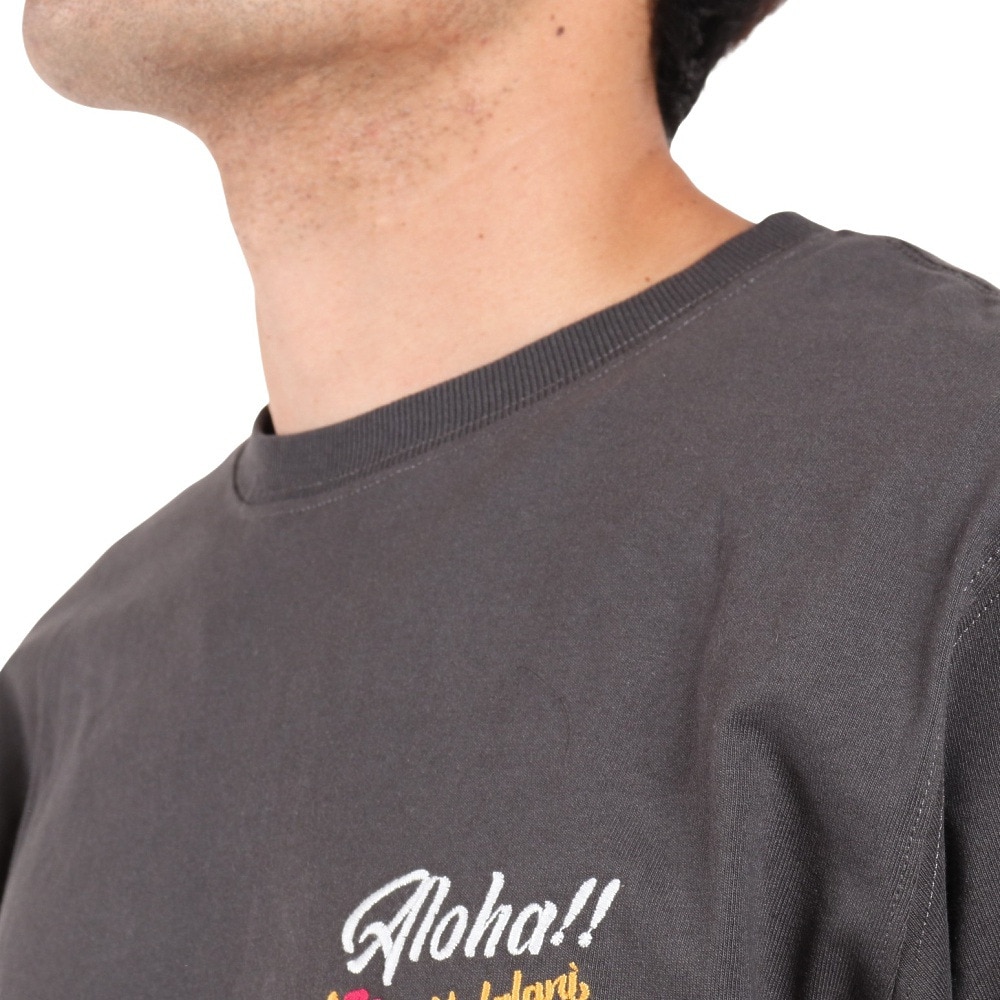 フララニ（Hula Lani）（メンズ）長袖Tシャツ 刺繍ロンティー 224HU1LT050 GRY