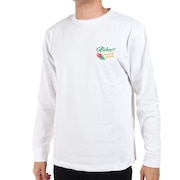 Hula Lani(メンズ)長袖Tシャツ 刺繍ロンティーフラガール 224HU1LT050 WHT