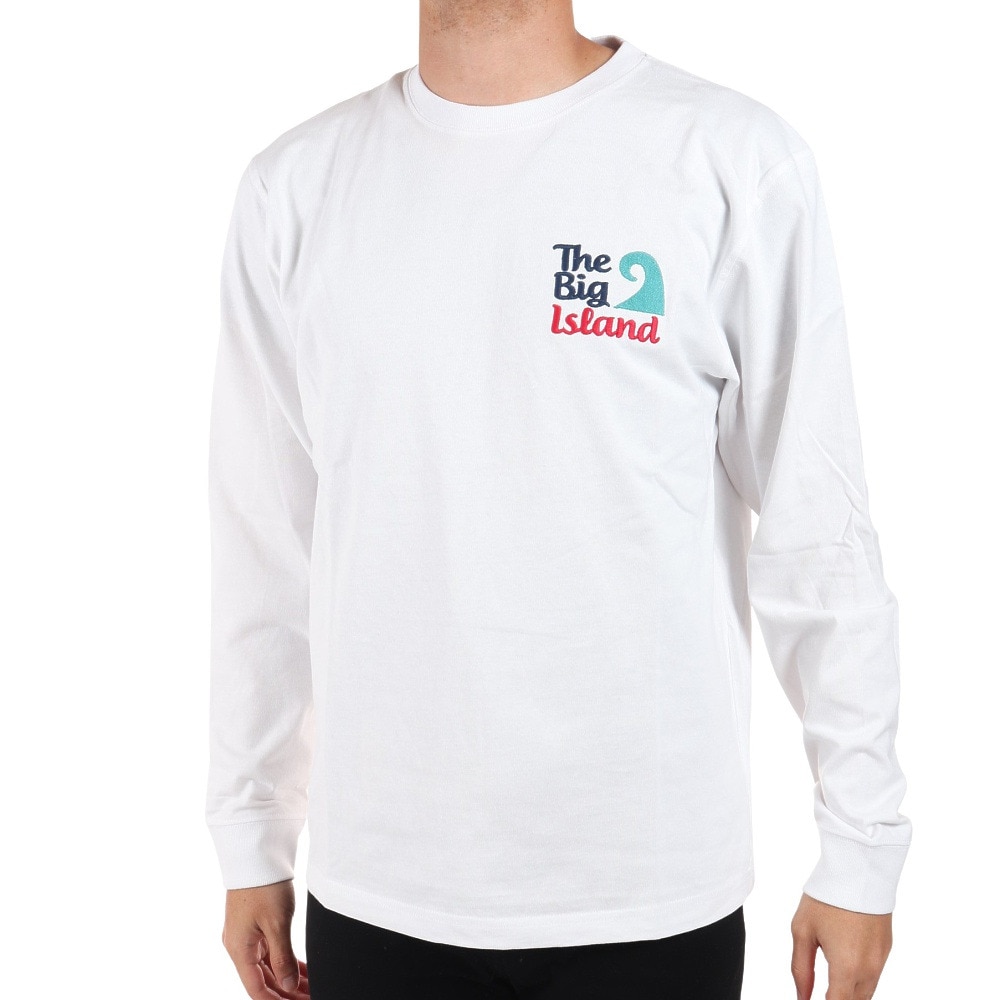 フララニ（Hula Lani）（メンズ）長袖Tシャツ 刺繍ロンティー クジラ 224HU1LT054 WHT