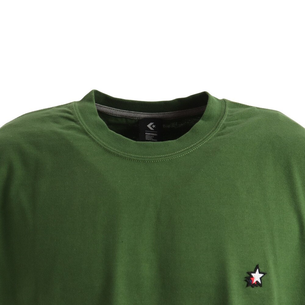 コンバース（CONVERSE）（メンズ、レディース）クルーネック 長袖Tシャツ ワンポイント CA212384L-4900