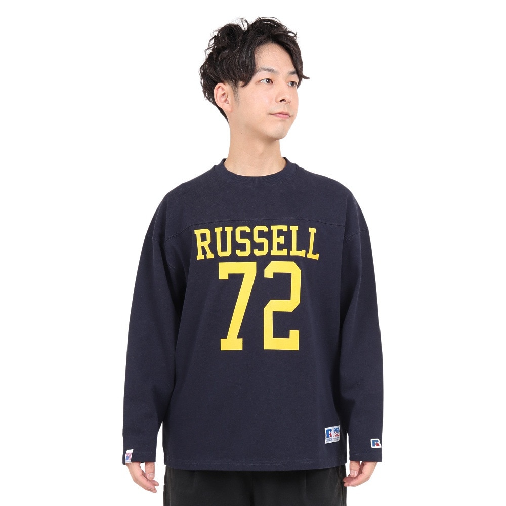 ラッセル（RUSSELL）（メンズ）COTTON USA 長袖Tシャツ RBM23ES0001 NVY