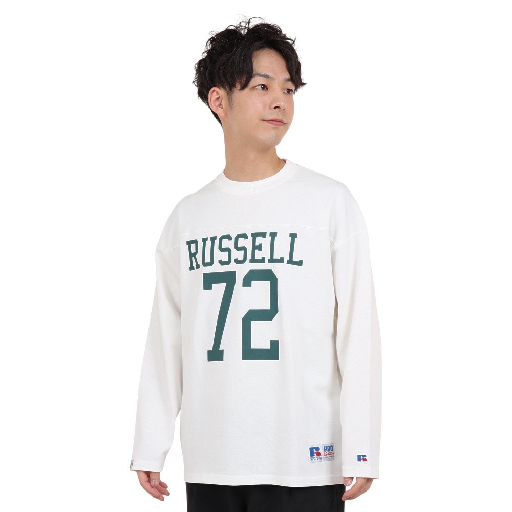 ラッセル（RUSSELL）（メンズ）COTTON USA 長袖Tシャツ RBM23ES0001 WHT