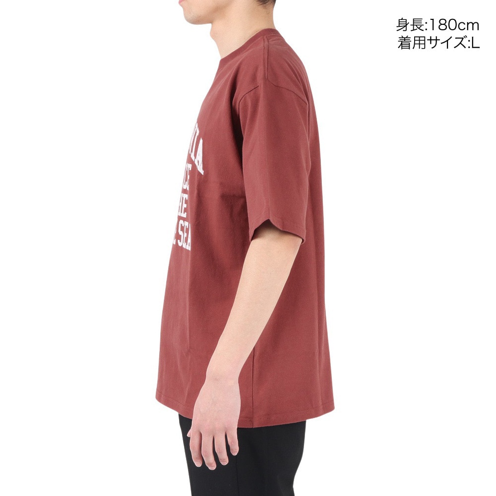 エスエーエス（S.A.S）（メンズ）半袖Tシャツ メンズ カレッジロゴ CA SAS2247202-39:WINE