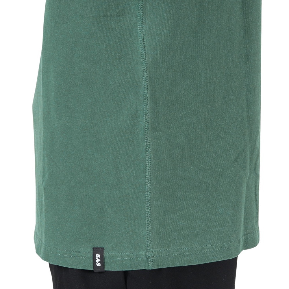 エスエーエス（S.A.S）（メンズ）半袖Tシャツ フラットシーマピグメント SAS2247203-65:GREEN