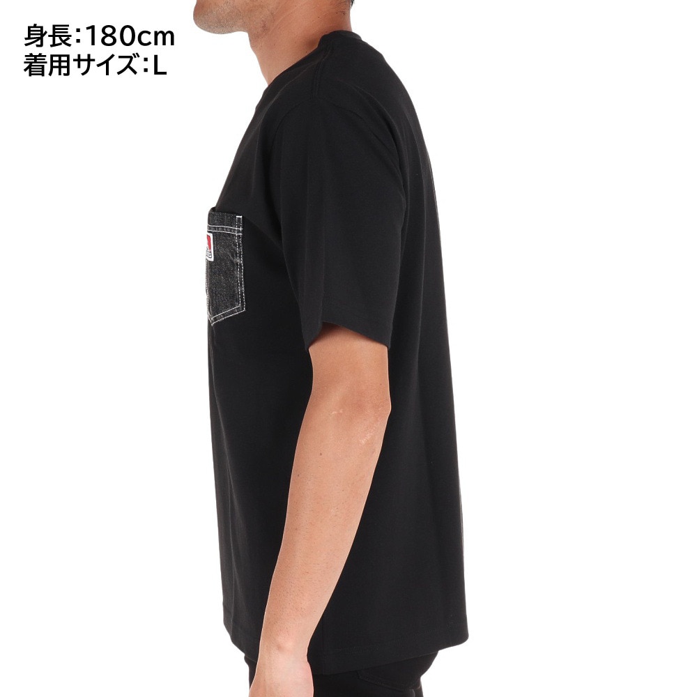 ベンデイビス（BEN DAVIS）（メンズ）半袖シャツ メンズ デニムポケットTシャツ 23580002-BLK