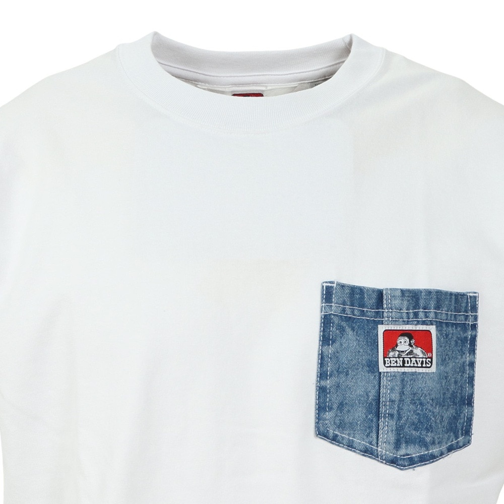 BEN DAVIS（メンズ）半袖シャツ メンズ デニムポケットTシャツ 23580002-WHT