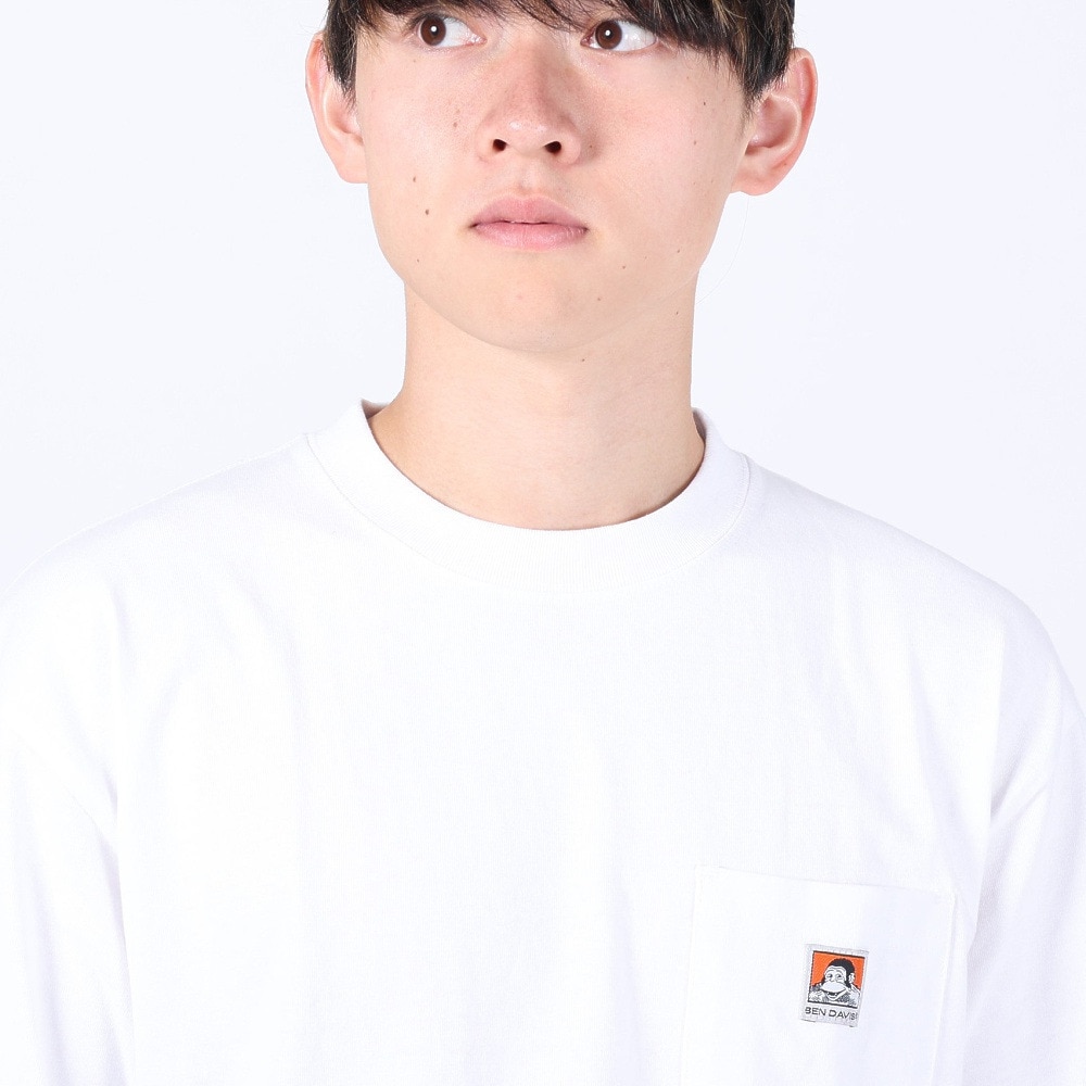 BEN DAVIS（メンズ）半袖Tシャツ メンズ ビッグシルエット ワンポイント 2580000-WHT23 ホワイト
