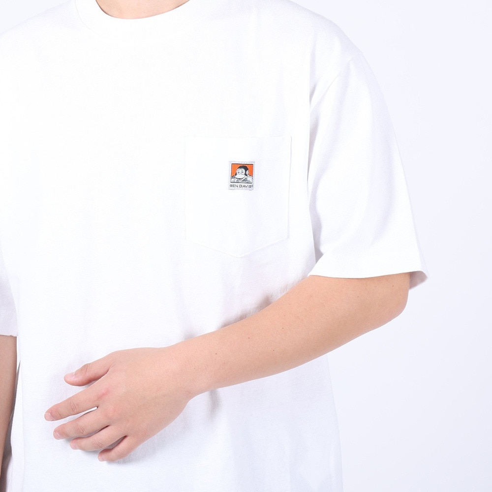 BEN DAVIS（メンズ）半袖Tシャツ メンズ ビッグシルエット ワンポイント 2580000-WHT23 ホワイト