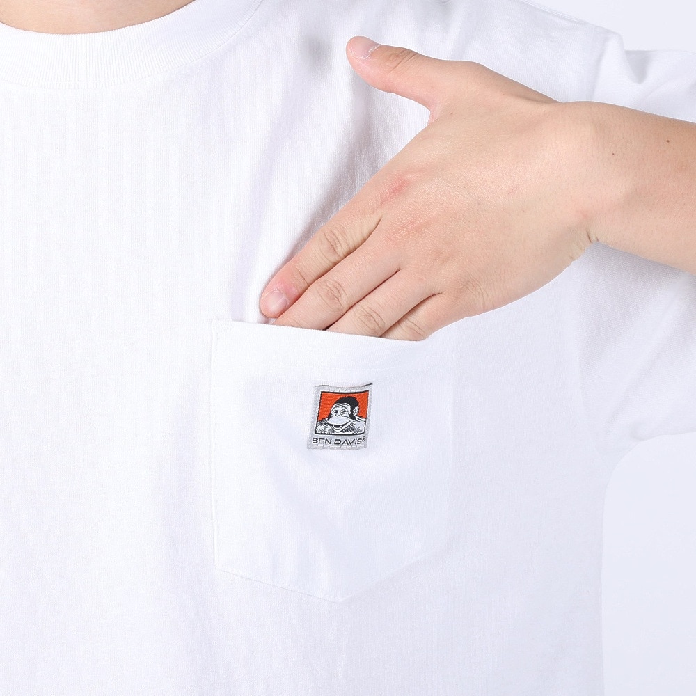 BEN DAVIS（メンズ）半袖Tシャツ メンズ ビッグシルエット ワンポイント 2580000-WHT23 ホワイト