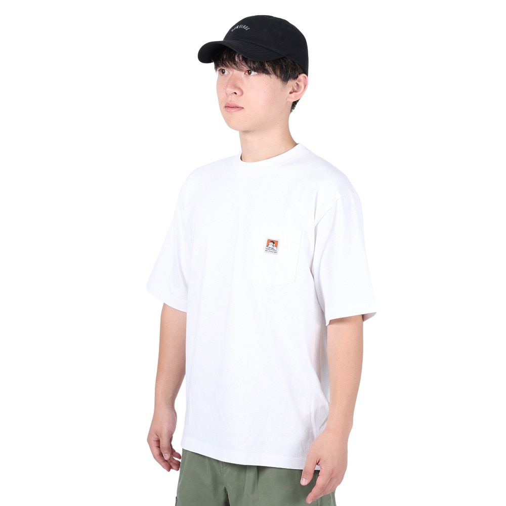 BEN DAVIS（メンズ）半袖Tシャツ メンズ ビッグシルエット ワンポイント 2580000-WHT23 ホワイト