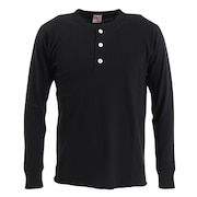 (メンズ)長袖Tシャツ メンズ 天竺 ヘンリーネック 906L BLK
