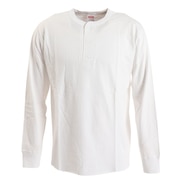(メンズ)長袖Tシャツ メンズ 天竺 ヘンリーネック 906L WHT