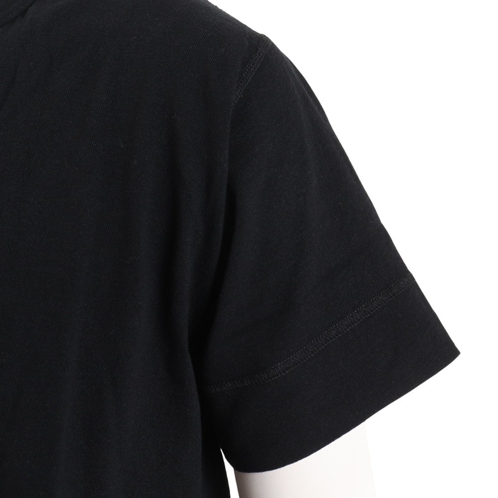 ヘルスニット（Healthknit）（メンズ）半袖Tシャツ メンズ 天竺 ヘンリーネック 906S BLK