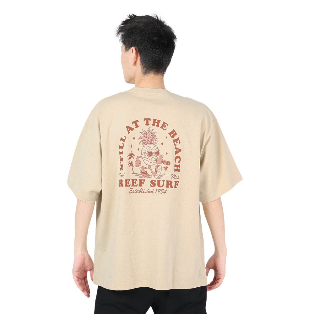 リーフ（REEF）（メンズ）半袖Tシャツ ベージュ メンズ PINEAPPLE RFTEM2305-BEG 無地 ワンポイント