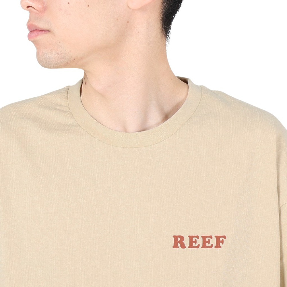 リーフ（REEF）（メンズ）半袖Tシャツ ベージュ メンズ PINEAPPLE RFTEM2305-BEG 無地 ワンポイント