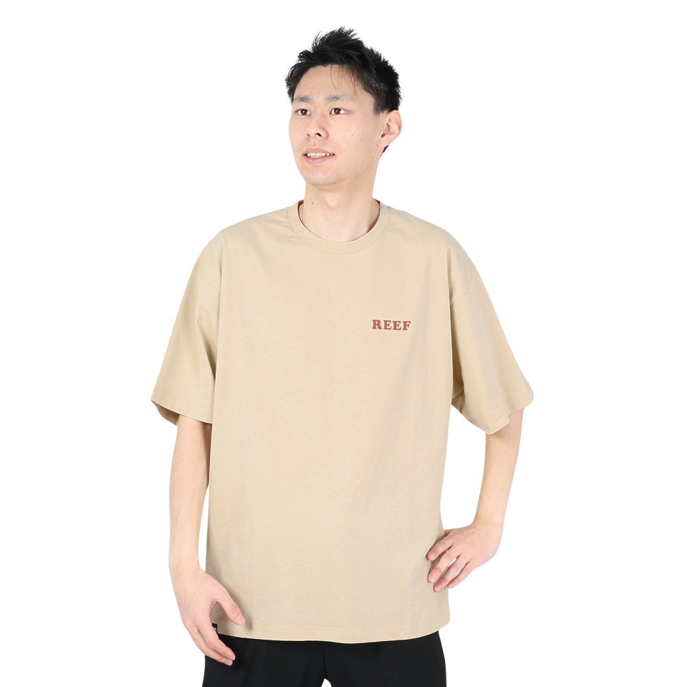 リーフ（REEF）（メンズ）半袖Tシャツ ベージュ メンズ PINEAPPLE RFTEM2305-BEG 無地 ワンポイント
