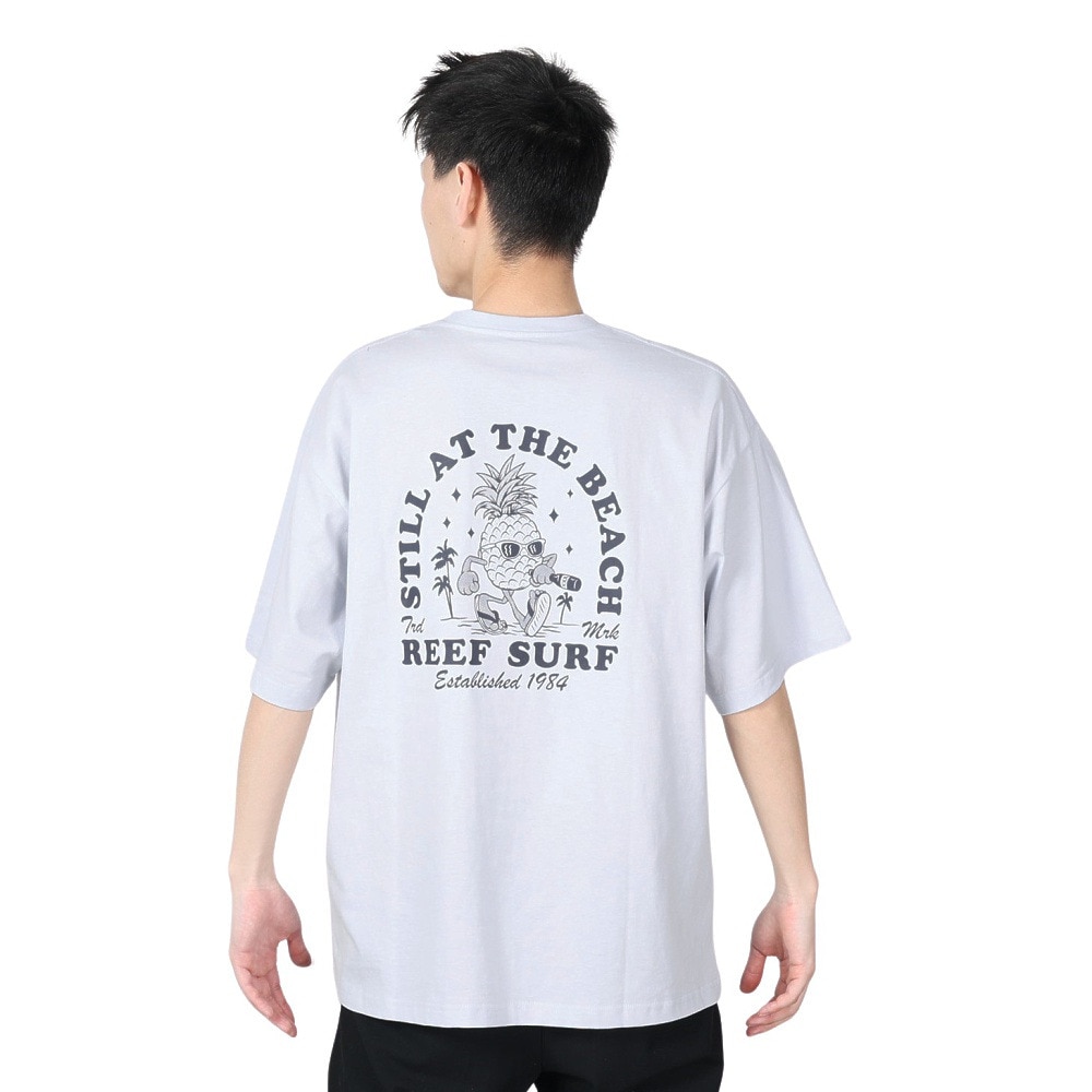 リーフ（REEF）（メンズ）半袖Tシャツ ライトブルー メンズ PINEAPPLE RFTEM2305-BLU 無地 ワンポイント