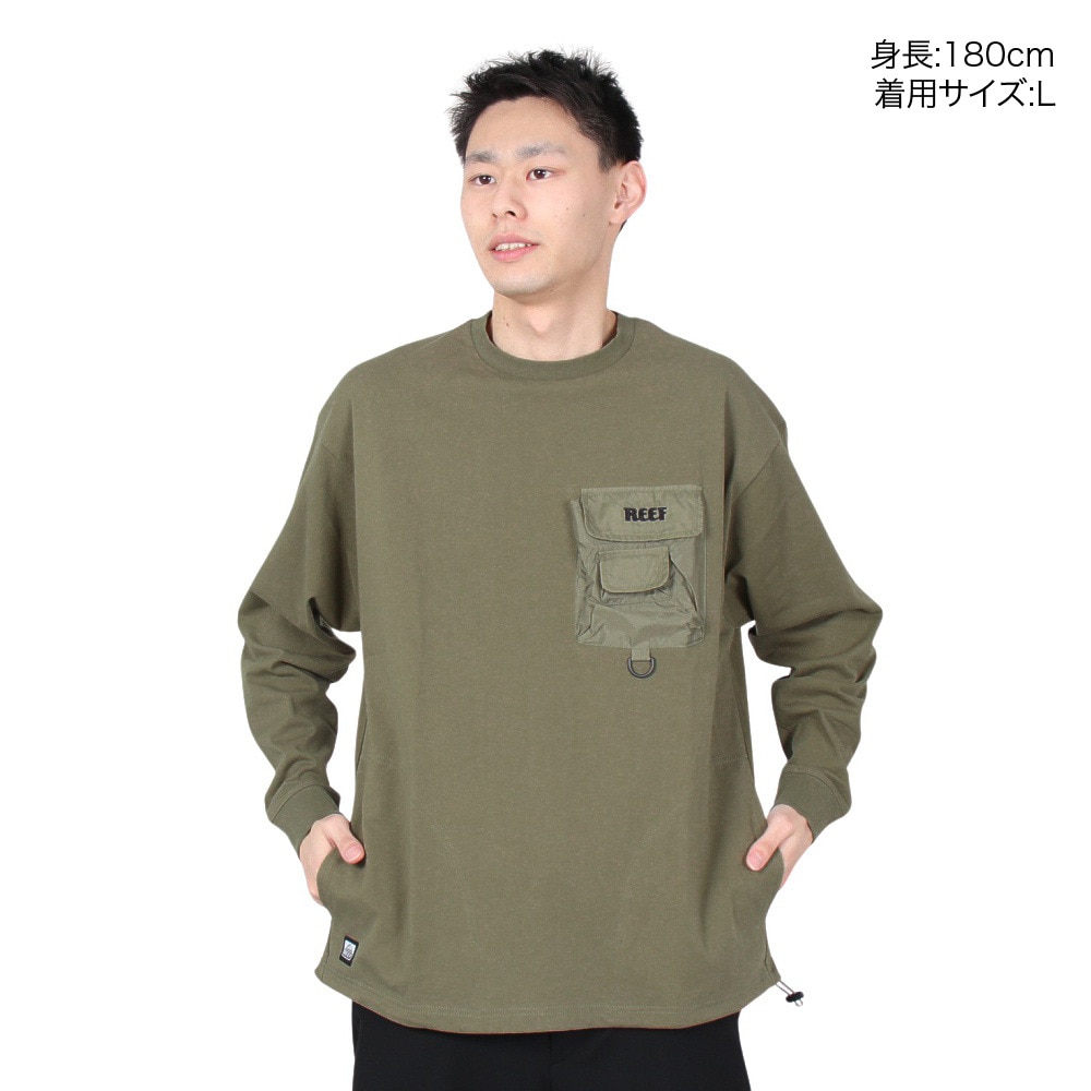 リーフ（REEF）（メンズ）長袖Tシャツ メンズ ポケット ロングスリーブ RFTEM2310-OLV