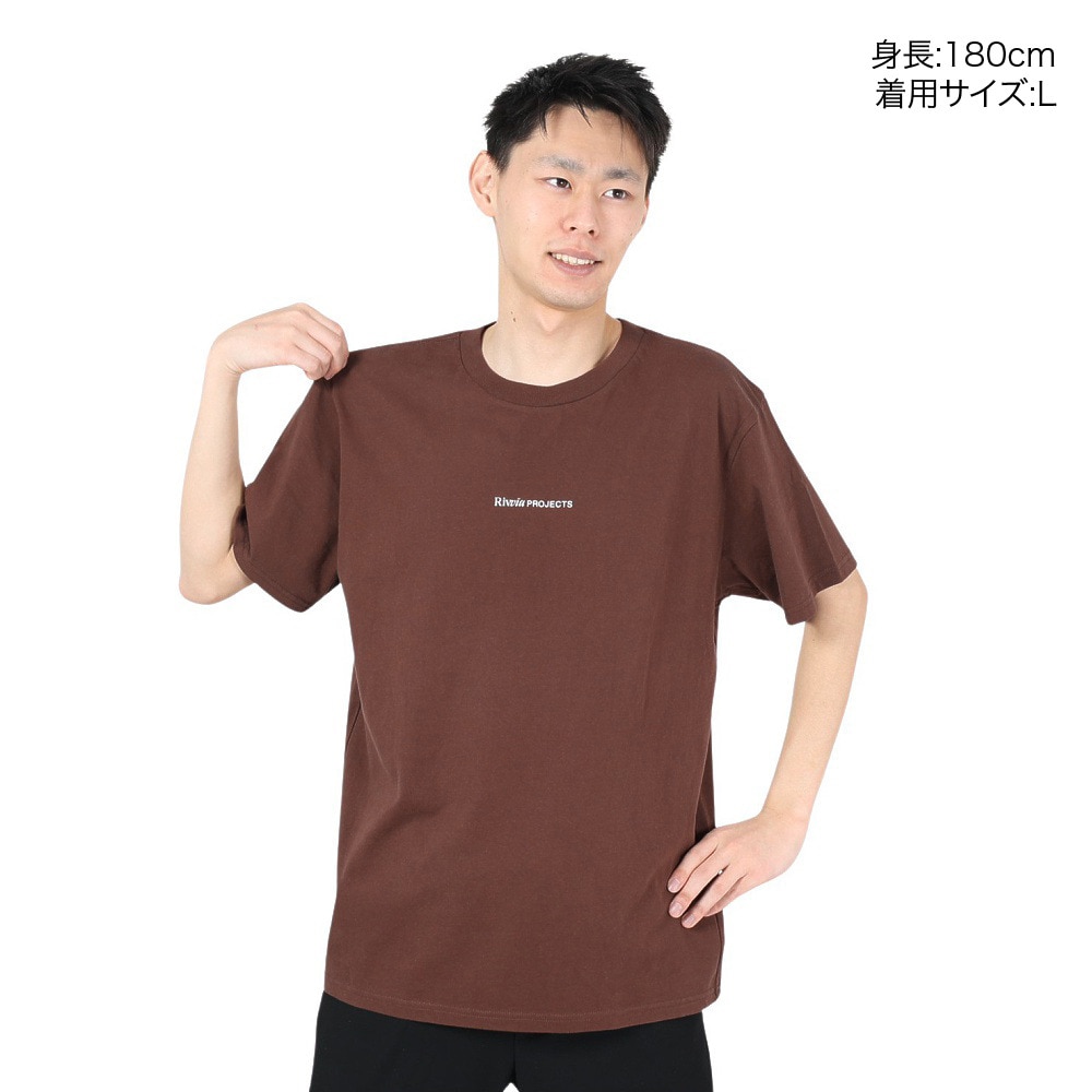 リヴィアプロジェクツ（Rivvia Projectu）（メンズ）半袖Tシャツ メンズ PROJECTING T-SHIRT RTE-23101-CHESTNUT