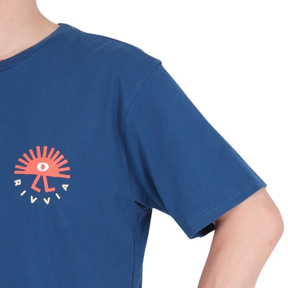 リヴィアプロジェクツ（Rivvia Projectu）（メンズ）NIGHT+DAY 半袖Tシャツ RTE-23203-NAV