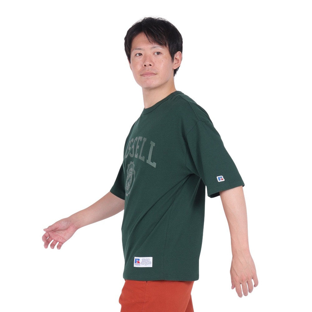 ラッセル（RUSSELL）（メンズ）半袖Tシャツ メンズ 88/12 カレッジクルーネック RBM23S0005 GRN