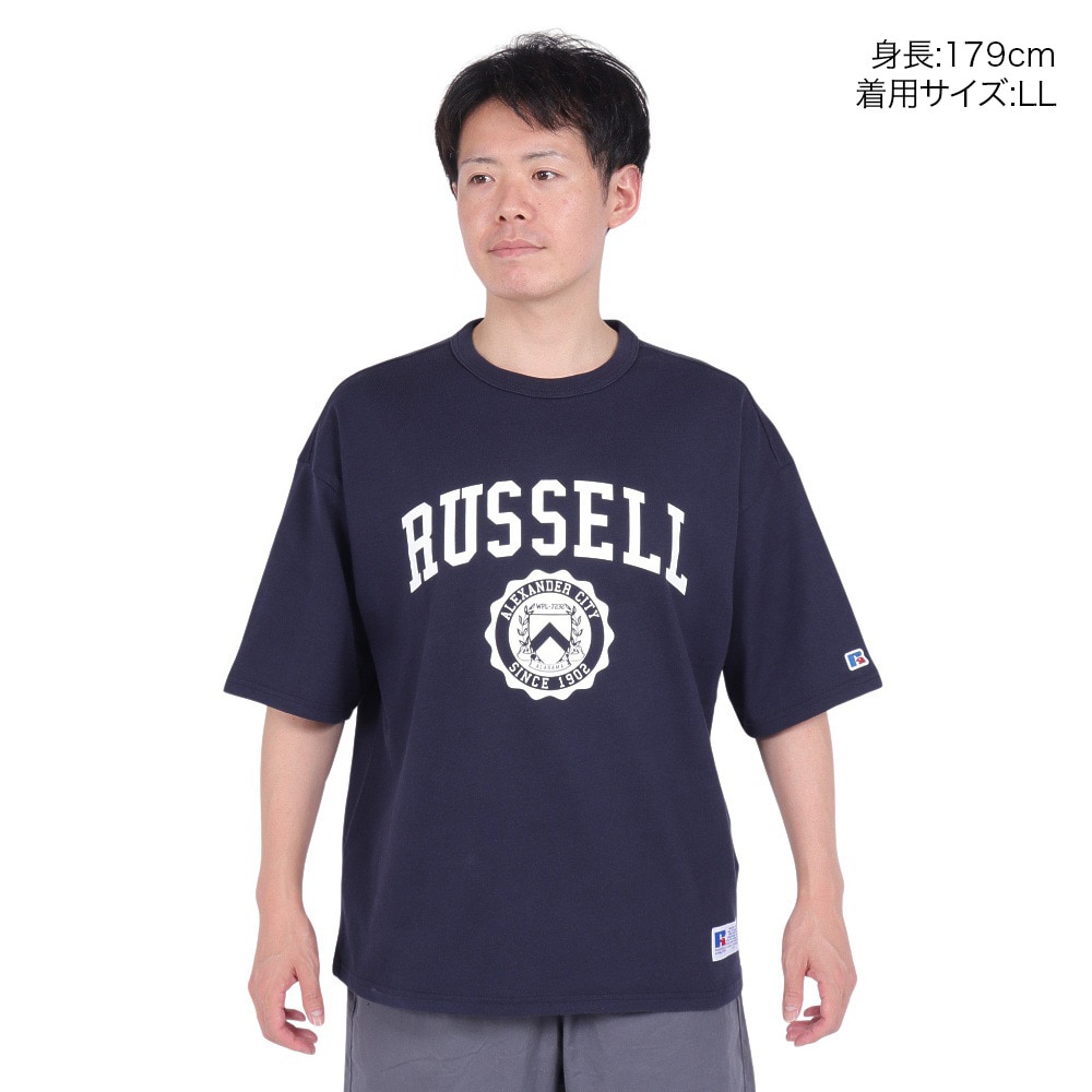 ラッセル（RUSSELL）（メンズ）半袖Tシャツ メンズ 88/12 カレッジクルーネックTシャツ RBM23S0005 NVY