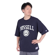 ラッセル(RUSSELL)(メンズ)半袖Tシャツ メンズ 88/12 カレッジクルーネックTシャツ RBM23S0005 NVY