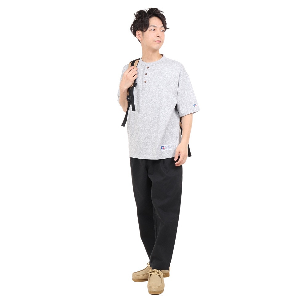 ラッセル（RUSSELL）（メンズ）半袖Tシャツ メンズ 88/12 ヘンリーネック RBM23S0006 MGRY