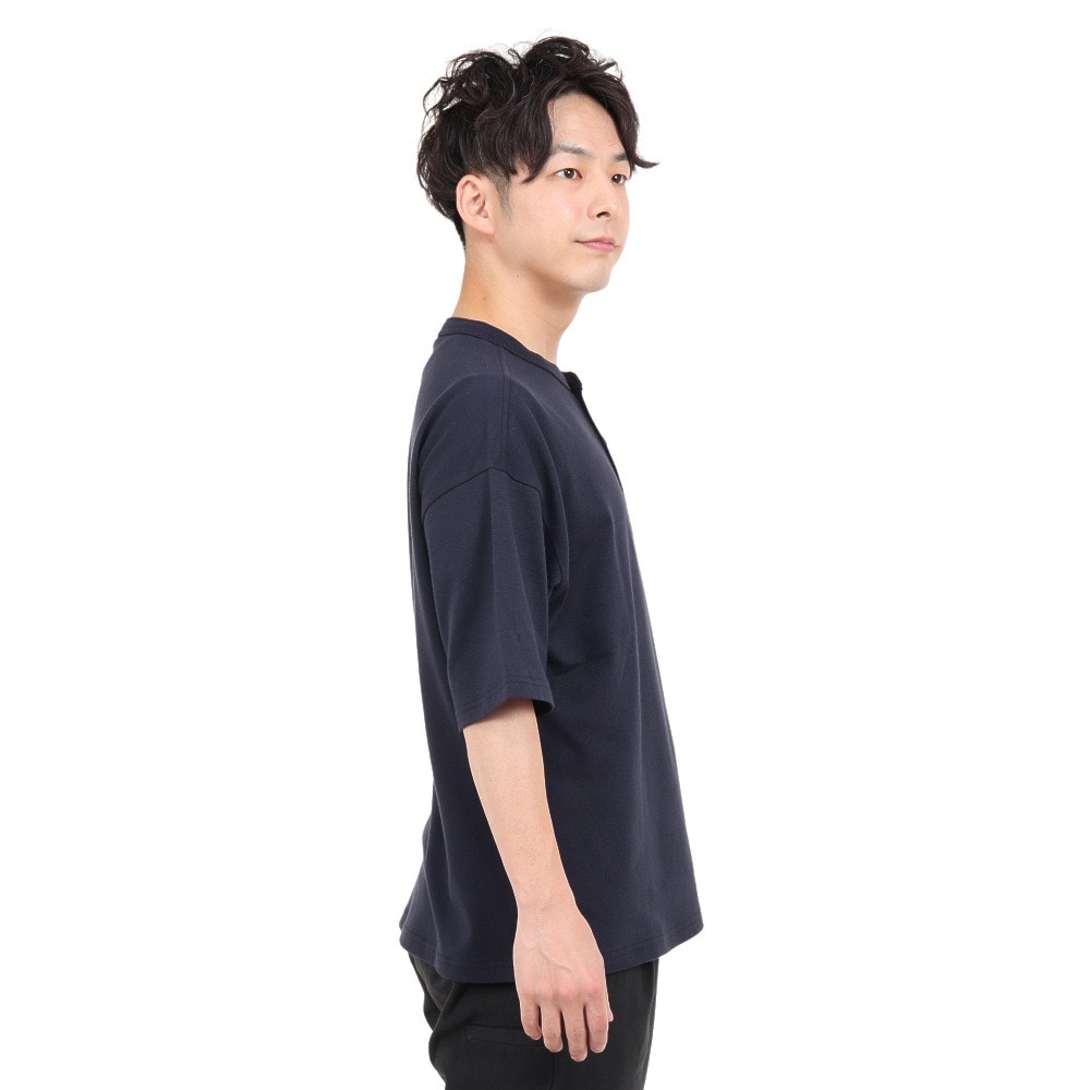 ラッセル（RUSSELL）（メンズ）半袖Tシャツ メンズ 88/12 ヘンリーネックTシャツ RBM23S0006 NVY