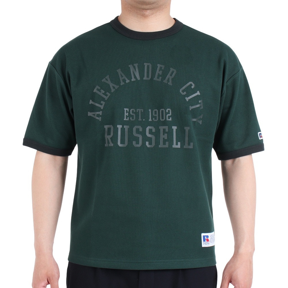 ラッセル（RUSSELL）（メンズ）半袖Tシャツ メンズ ドライフィット 鹿の子 RBM23S0007 GRN