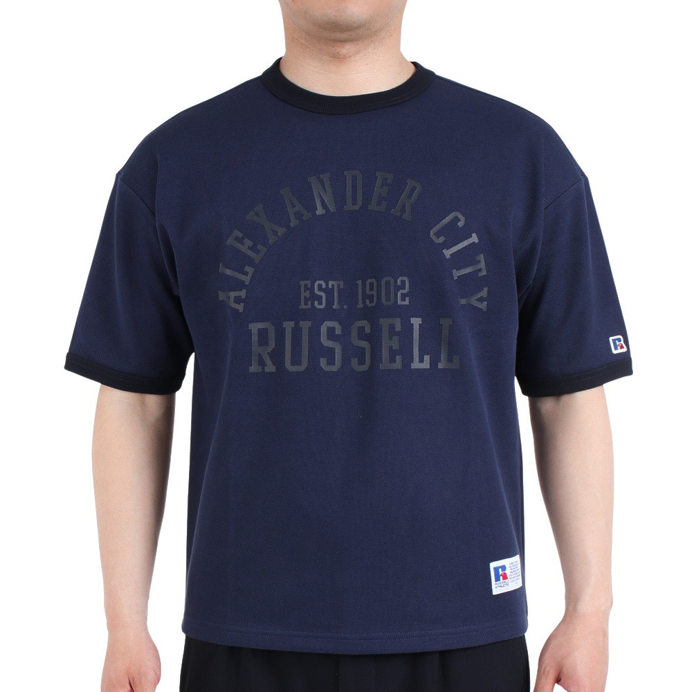 ラッセル（RUSSELL）（メンズ）半袖Tシャツ メンズ ドライフィット 鹿の子  RBM23S0007 NVY