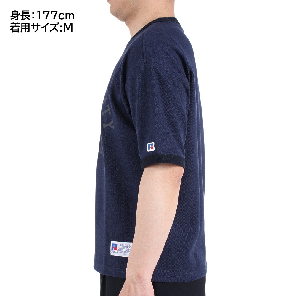 ラッセル（RUSSELL）（メンズ）半袖Tシャツ メンズ ドライフィット 鹿の子  RBM23S0007 NVY