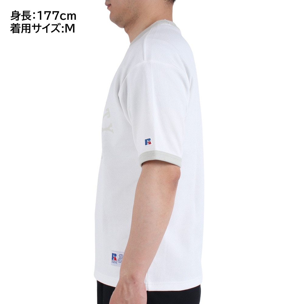ラッセル（RUSSELL）（メンズ）半袖Tシャツ メンズ ドライフィット 鹿の子  RBM23S0007 WHT