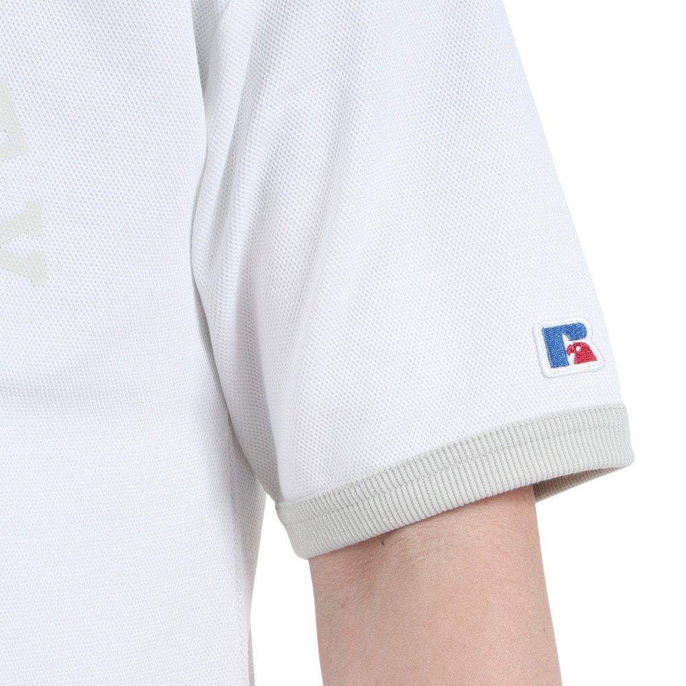 ラッセル（RUSSELL）（メンズ）半袖Tシャツ メンズ ドライフィット 鹿の子  RBM23S0007 WHT