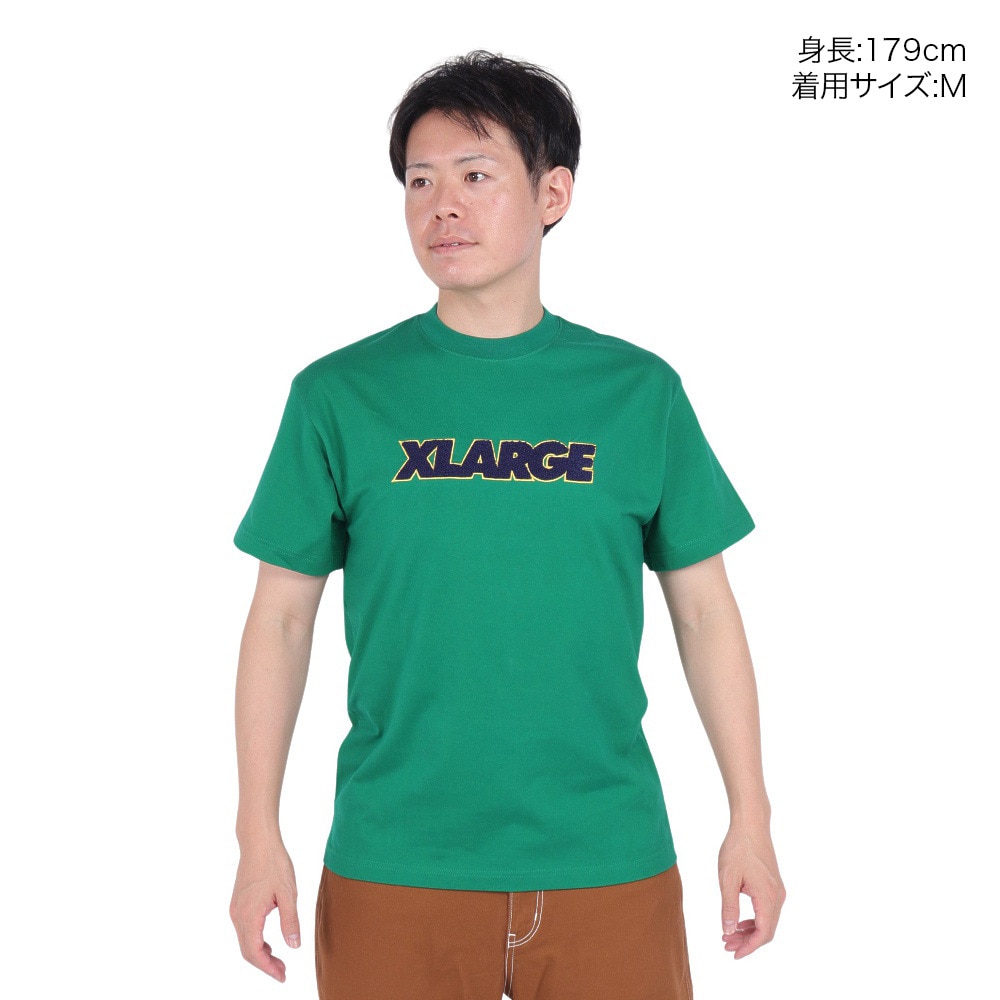 エクストララージ（XLARGE）（メンズ、レディース）半袖Tシャツ メンズ CHENILLE STANDARD 101232011023-GREEN