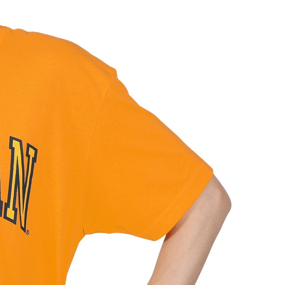 ミッチェルアンドネス（Mitchell&Ness）（メンズ）tシャツ 半袖 イエロー 黄 NCAA ARCH LOGO TEE MICHIG BMTRTP21133-UMIGOLD