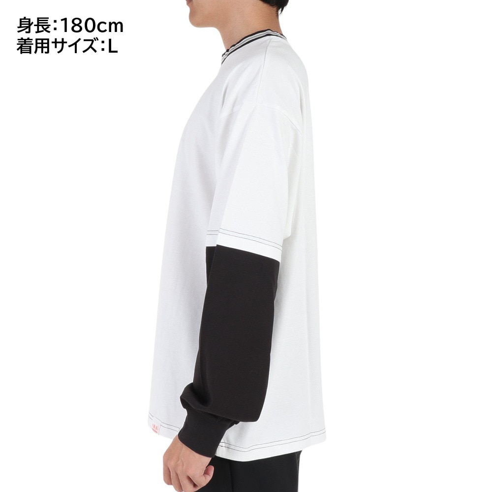 ヤックパック（YAK PAK）（メンズ）長袖Tシャツ メンズ フェイクレイヤード ロンT 3710101-07 WHT
