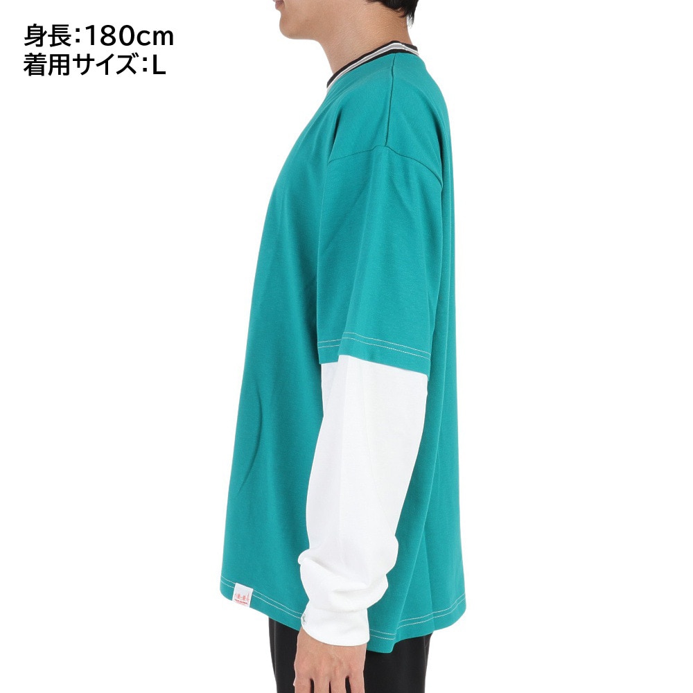 ヤックパック（YAK PAK）（メンズ）長袖Tシャツ メンズ フェイクレイヤード ロンT 3710101-52 GRN